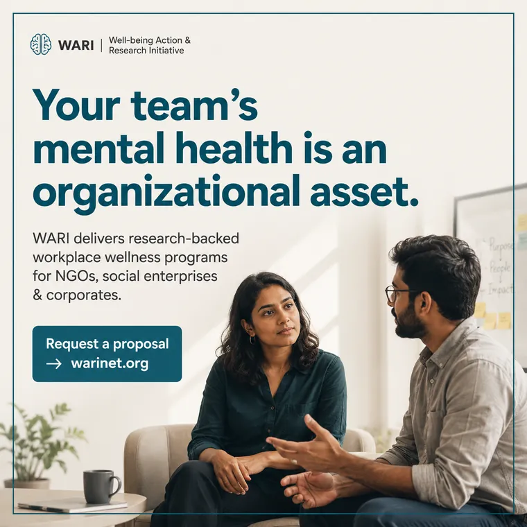 Corporate wellness ad titled Your Team's Mental Health Is an Organizational Asset